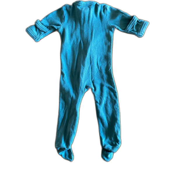 Kate Quinn Solid Teal Footed Sleeper/Romper Newborn - Picture 2 of 8